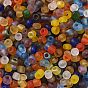 Perles de rocailles en verre couleurs givrées, trou rond, ronde