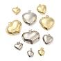 Rack Plating Brass Pendants, with Jump Ring, Puffed Heart Charm
