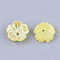 Perlas de resina opacos, color de ab chapado, 5-pétalo, flor