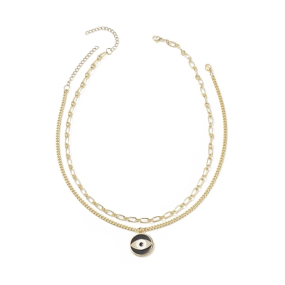 2 шт. 2 комплект ожерелья с кулоном в виде конского глаза из прозрачного кубического циркония, латунные скрепки цепи ожерелья для мужчин женщин