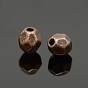 Tibetan Style Alloy Spacer Beads, Faceted Oval, 4x3.5mm, Hole: 1mm, about 1680pcs/200g