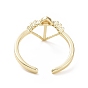 Открытое кольцо-манжета со стрелой купидона из прозрачного циркония, украшения из латуни на день святого валентина