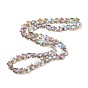 Transparentes perles de verre de galvanoplastie brins, facette, demi-plaqué, étoiles