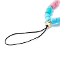 Bracelet mobile fait main en pâte polymère, pour la décoration de cas de téléphone de bricolage, avec perles en laiton et fil de nylon tressé, étoiles