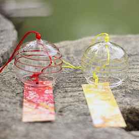 Glass Pendant Decorations, Wind Chime, with Paper