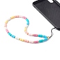 Bracelet mobile fait main en pâte polymère, pour la décoration de cas de téléphone de bricolage, avec perles en laiton et fil de nylon tressé, étoiles