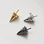 Brass Ice Cream Cone Peg Bail Pin Charms, for Half Drilled Baroque Pearl Making