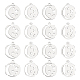 Unicraftale 201 Stainless Steel Laser Cut Pendants, Star with Moon