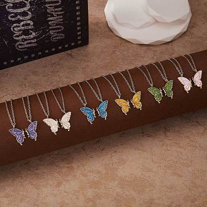 2 Ensemble de colliers pendentifs papillon assortis, 316 collier de couple en acier inoxydable chirurgical pour les amis mère fille, or et de lumière