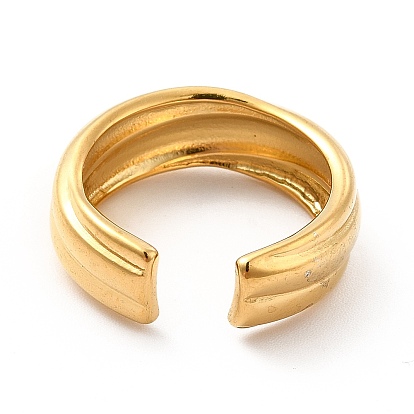304 рифленое открытое кольцо из нержавеющей стали для женщин