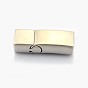 Rectangle 304 Stainless Steel Matte Magnetic Bracelet Clasps,  with Glue-in Ends, 32x13x8mm, Hole: 6x11mm