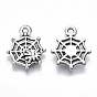 Tibetan Style Alloy Pendants, Lead Free & Cadmium Free, Spider & Web