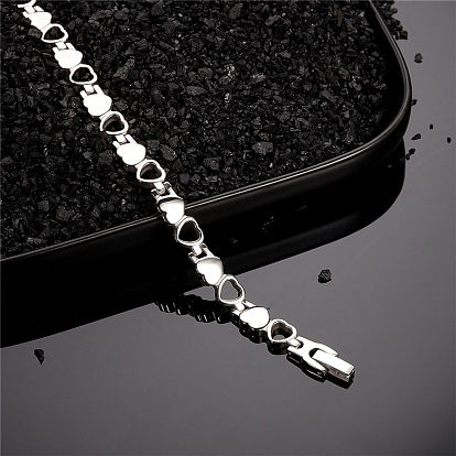 SHEGRACE Stainless Steel Watch Band Bracelets, Heart