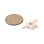 Natural Cultured Freshwater Pearl Connector Charms, with Copper Wire Wrapped, Flower Links