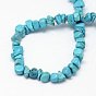 Dyed Natural White Jade Chip Beads, Imitation Green Turquoise, 4~10x4~6x2~4mm, Hole: 1mm, about 210pcs/strand, 35.4 inch