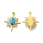 Synthetic Turquoise Pendants,  with Ion Plating(IP) 304 Stainless Steel Findings, Star Charms
