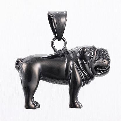 304 Stainless Steel Puppy Pendants, Sharpei Dog Charms