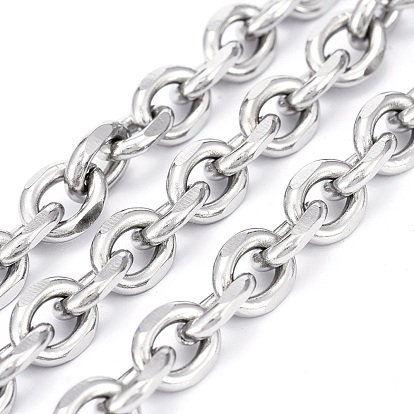 304 Stainless Steel Cable Chains, Diamond Cut Chains, Unwelded