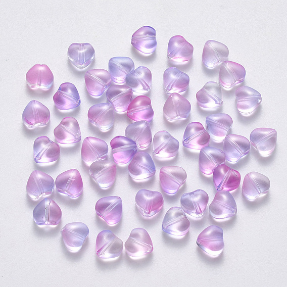 Imitation Jade Glass Beads, Heart