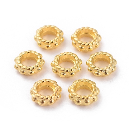 Tibetan Style Alloy Spacer Beads, Lead Free and Cadmium Free, 6mm in diameter, 3mm thick, hole: 3mm