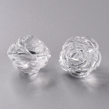 Perles acryliques transparentes, pour les bijoux de la fête des mères faisant, rose