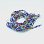 Vidrio millefiori artesanal planas hebras de perlas redondas, diseño de una sola flor