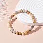 6.5mm Frosted Round Natural Mixed Stone Beads Stretch Bracelet for Girl Women