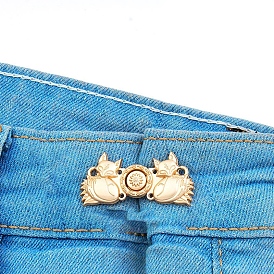 Épingles à boutons en jean en alliage, serre-taille, attaches à coudre de fermeture pour accessoires de vêtement, renard/fleur
