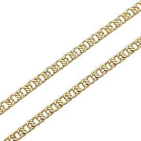 1M Brass Oval Link Chains, Faceted, Long-Lasting Plated, Unwelded
