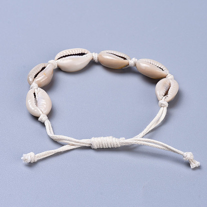 Регулируемые плетеные браслеты из бусин, с вощеными хлопковыми шнурами