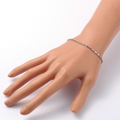 316 Surgical Stainless Steel Box Chain Bracelets, with 304 Stainless Steel Lobster Claw Clasps