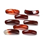 Natural Red Agate Connector Charms, Dyed & Heated, Curved Rectangle Links