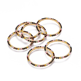 Miyuki & toho perles de rocaille japonaises faites à la main, avec anneaux en laiton, Motif métier, anneau