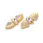 Rack Plating Alloy Rhinestone Charms, with Glass, Nickel Free, Heart with Wings