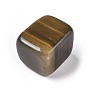 Natural Tiger Eye Beads, Cube, No Hole/Undrilled