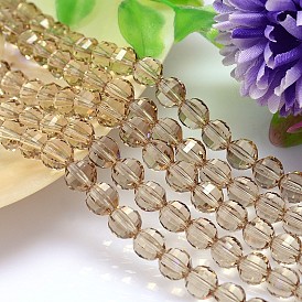 Imitation facettes rondes cristal autrichien rangées de perles, grade de aaa