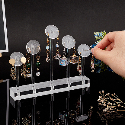 Exhibición de pendientes de vidrio orgánico fingerinspire, estante de exhibición de la joyería
