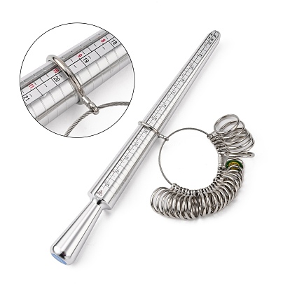 Joyería conjuntos de herramientas de medición, con el anillo de aluminio talla el mandril del anillo y el modelo americano de la calibración del anillo de la calibración de la aleación modelo profesional