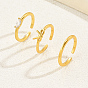 3 pcs 3 ensembles de bagues de manchette ouvertes en zircone cubique de style, anneaux empilables en laiton à nœud papillon
