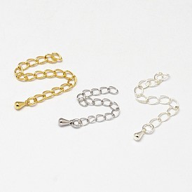 Brass Chain Extenders, with Teardrop Charms