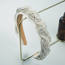 Diadema de diamantes de imitación brillantes para mujer, accesorio para el cabello de terciopelo de moda