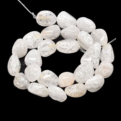 Natural Quartz Crystal Nuggets Bead Strands, Tumbled Stone, 13~18x10~13mm, Hole: 1mm, 1mm, about 21~26pcs/strand, 15.74 inch