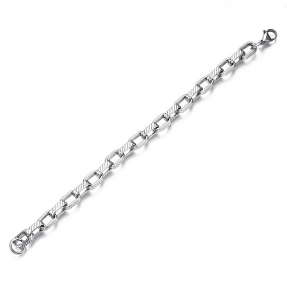 201 Stainless Steel Chunky Cable Chain Bracelet for Men Women