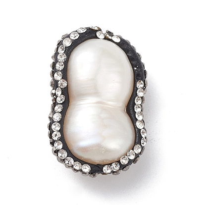 Nuggets de perlas naturales perlas, con diamantes de imitación de arcilla polimérica