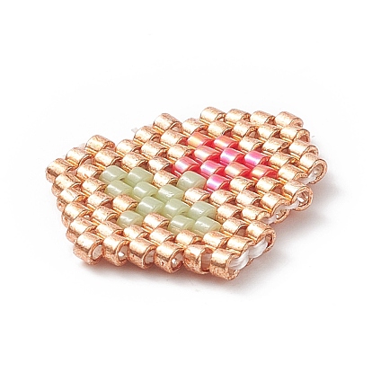 Perles de rocaille japonaises faites à la main, Motif métier, flèches avec rose