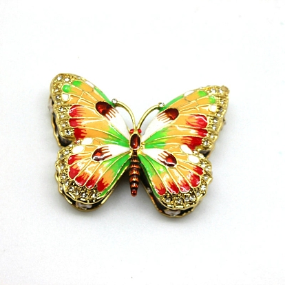 Boîte de rangement de bijoux en émail en alliage papillon, avec fermoir magnétique, décoration de la maison