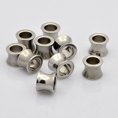 Column 304 Stainless Steel Large Hole Beads