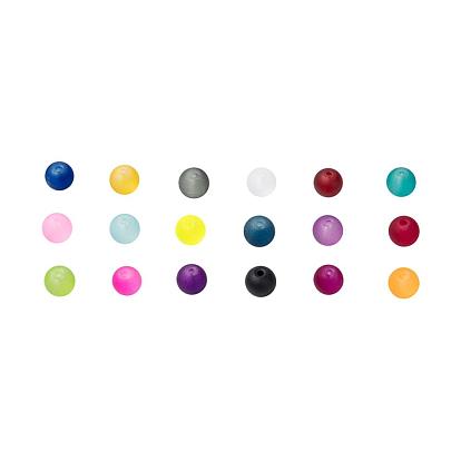 18 цветные прозрачные стеклянные шарики, для изготовления украшений из бисера, матовые, круглые