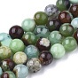 Brins naturels de perles de chrysoprase, ronde