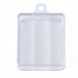 Polystyrene Bead Storage Containers, with Cover and 3 Grids, for Jewelry Beads Small Accessories, Rectangle